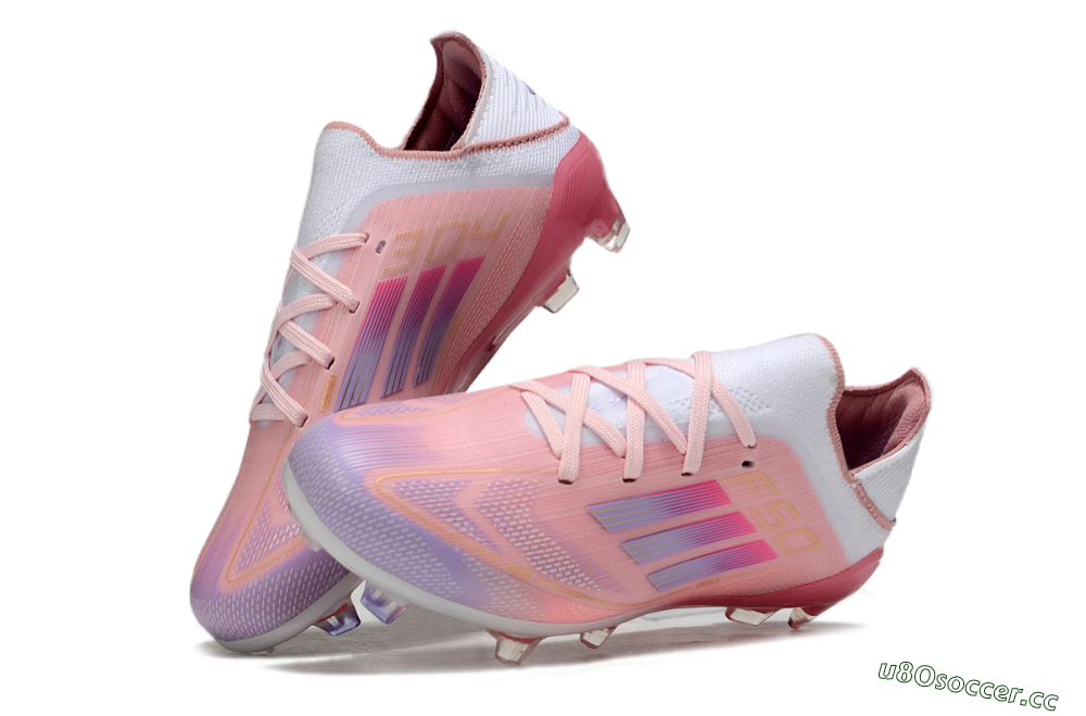 Kids Adidas F50 Elite FG Firm Ground Low-Tops Football Boots - Pink/Purple/Gold 0