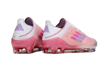 Kids Adidas F50 Elite FG Firm Ground Low-Tops Football Boots - Pink/Purple/Gold