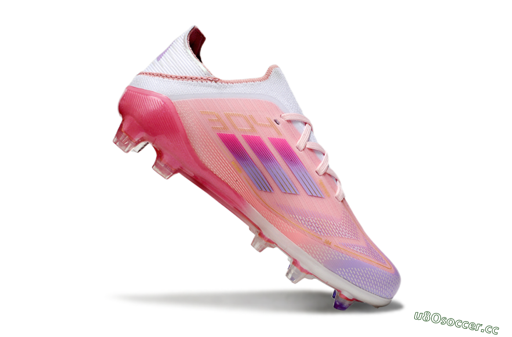 Kids Adidas F50 Elite FG Firm Ground Low-Tops Football Boots - Pink/Purple/Gold 3