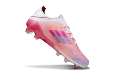 Kids Adidas F50 Elite FG Firm Ground Low-Tops Football Boots - Pink/Purple/Gold