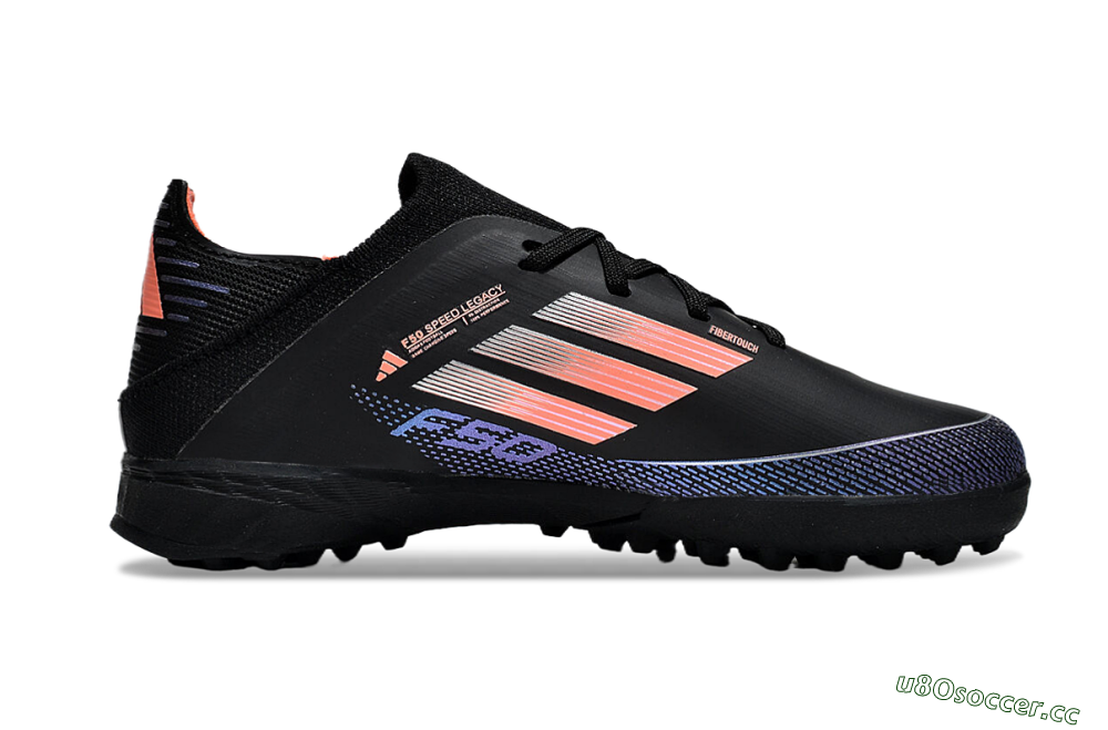 Kids Adidas F50 Elite TF Artificial Turf Low-Tops Football Shoes - Black/Pink/Blue 6