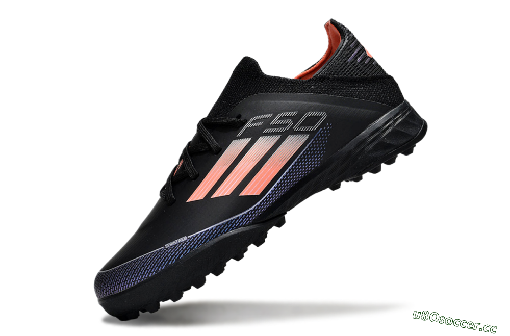Kids Adidas F50 Elite TF Artificial Turf Low-Tops Football Shoes - Black/Pink/Blue 4