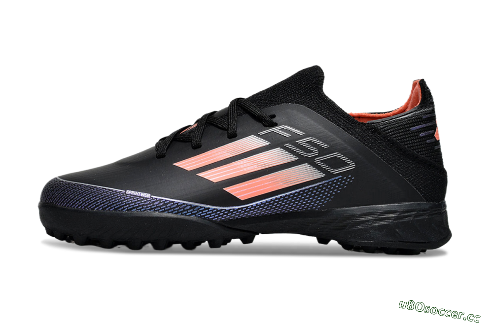 Kids Adidas F50 Elite TF Artificial Turf Low-Tops Football Shoes - Black/Pink/Blue 2
