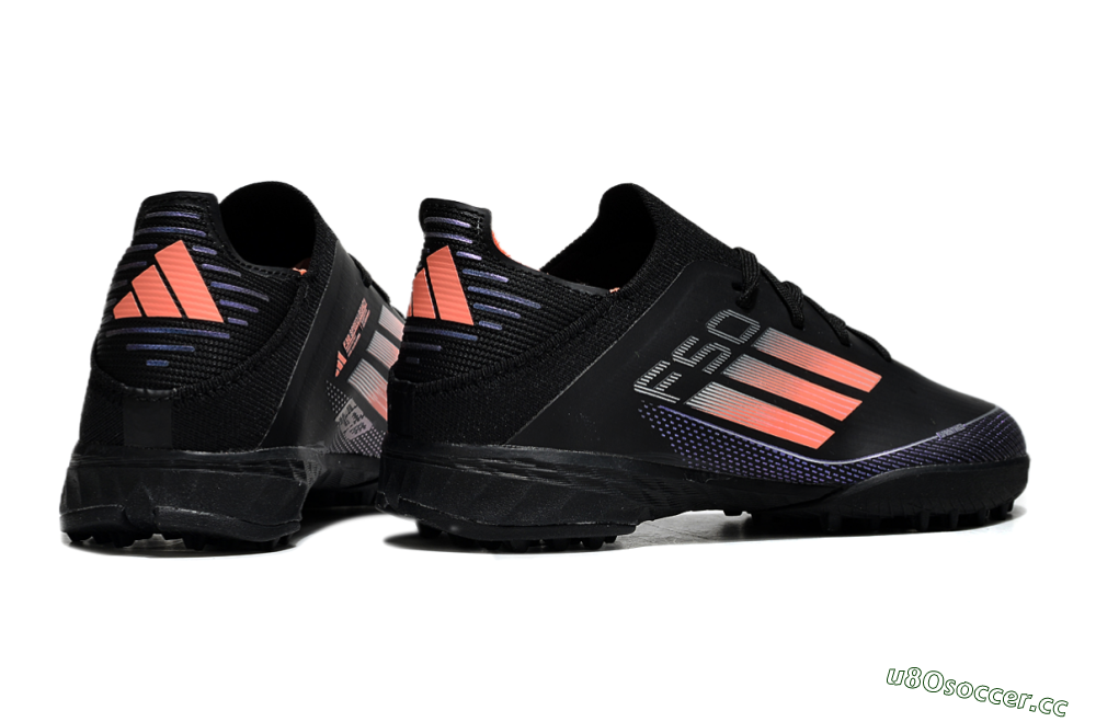 Kids Adidas F50 Elite TF Artificial Turf Low-Tops Football Shoes - Black/Pink/Blue 5