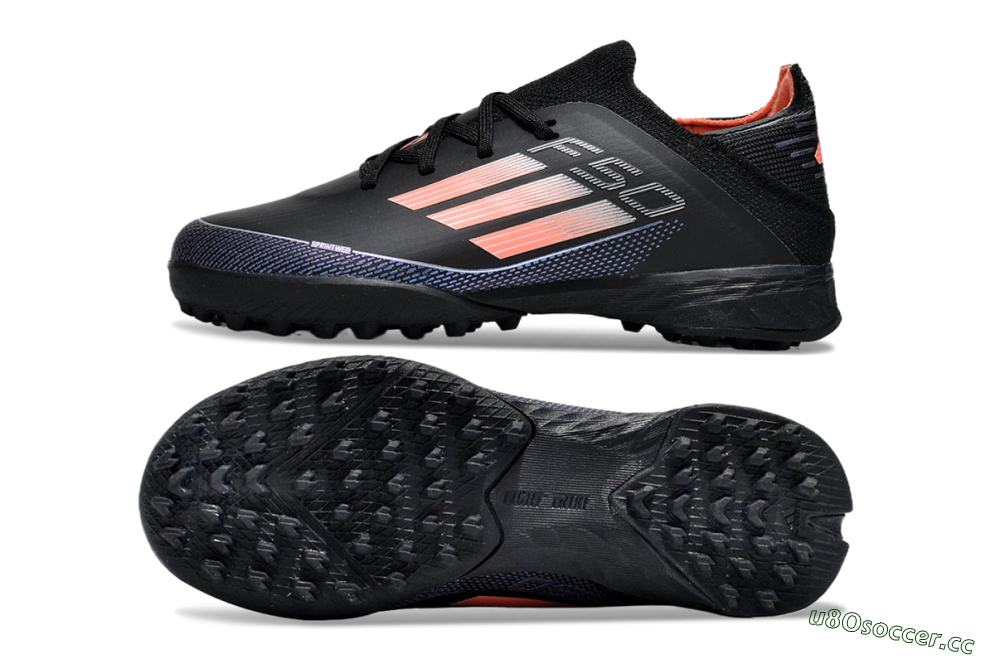 Kids Adidas F50 Elite TF Artificial Turf Low-Tops Football Shoes - Black/Pink/Blue 1