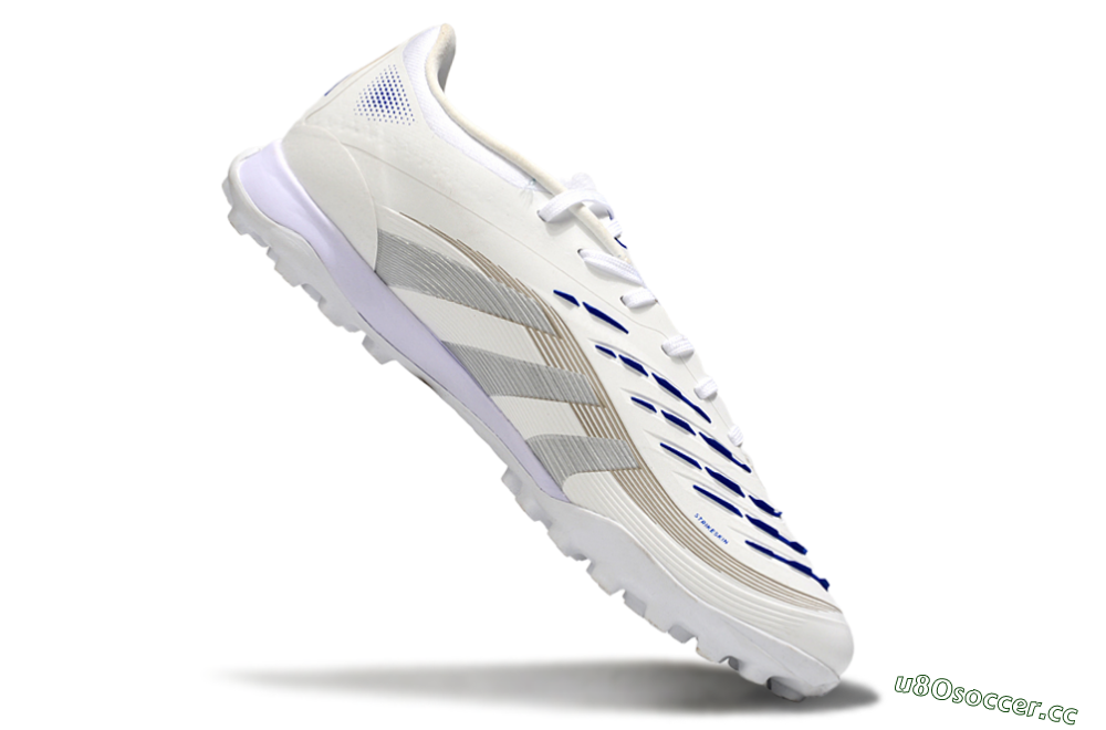 Men's Adidas Predator 25 Elite TF Artificial Turf Low-Tops Football Shoes - Beige/Silver/White 4
