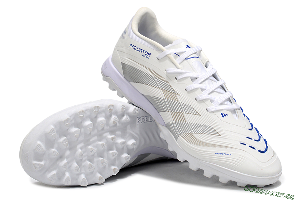 Men's Adidas Predator 25 Elite TF Artificial Turf Low-Tops Football Shoes - Beige/Silver/White 3