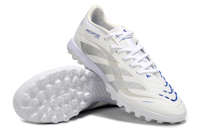 Men's Adidas Predator 25 Elite TF Artificial Turf Low-Tops Football Shoes - Beige/Silver/White