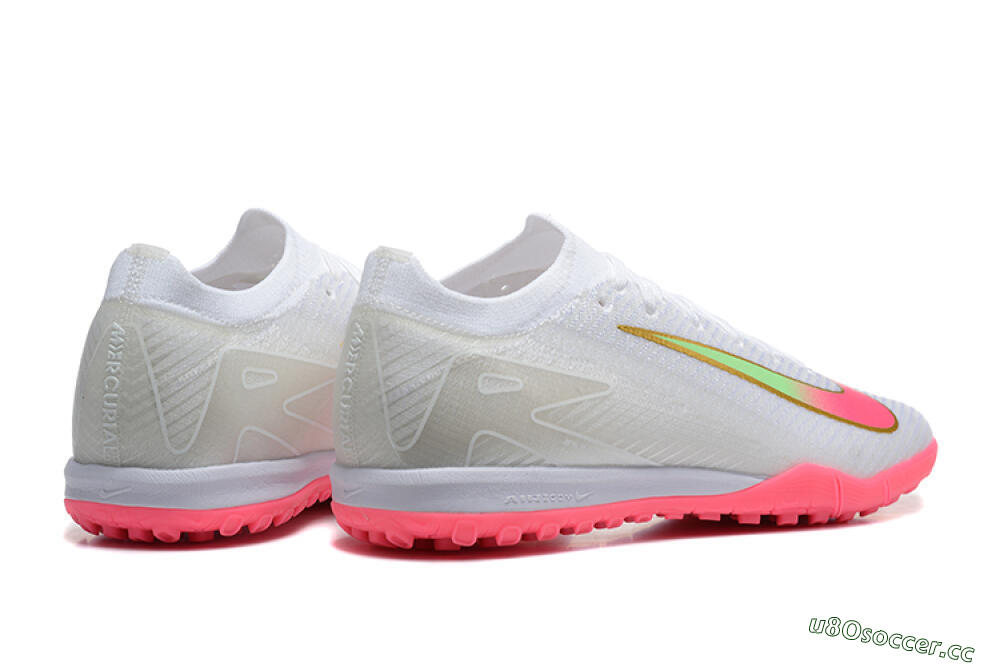 Men's Nike Air Zoom Mercurial Vapor 16 Elite TF Artificial Turf Low-Tops Football Shoes - White/Pink/Gold 9