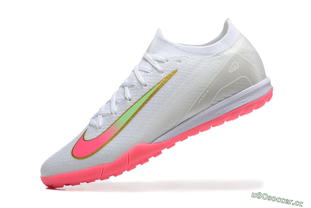 Men's Nike Air Zoom Mercurial Vapor 16 Elite TF Artificial Turf Low-Tops Football Shoes - White/Pink/Gold 8