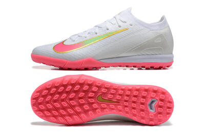 Men's Nike Air Zoom Mercurial Vapor 16 Elite TF Artificial Turf Low-Tops Football Shoes - White/Pink/Gold