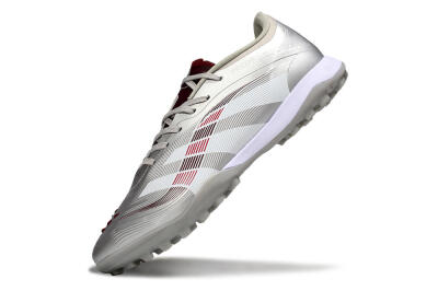 Men's Adidas Predator 25 Elite TF Artificial Turf Low-Tops Football Shoes - Silver/Red/White