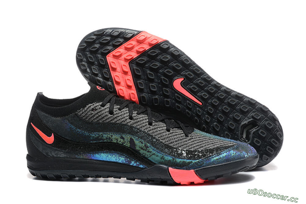 Men's Nike Air Zoom Mercurial Vapor 16 Elite TF Artificial Turf Low-Tops Football Shoes - Black/Grey/Pink 2