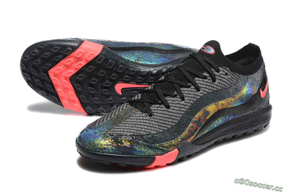 Men's Nike Air Zoom Mercurial Vapor 16 Elite TF Artificial Turf Low-Tops Football Shoes - Black/Grey/Pink 3
