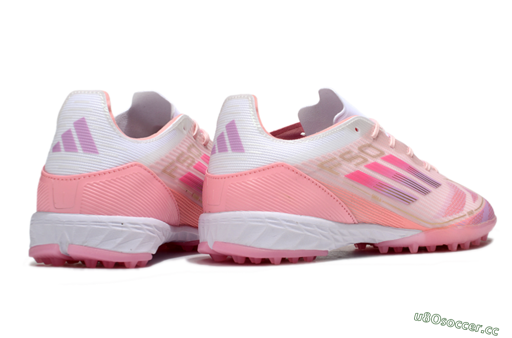 Unisex Adidas F50 Pro TF Artificial Turf Low-Tops Football Shoes - Pink/Gold/White 7