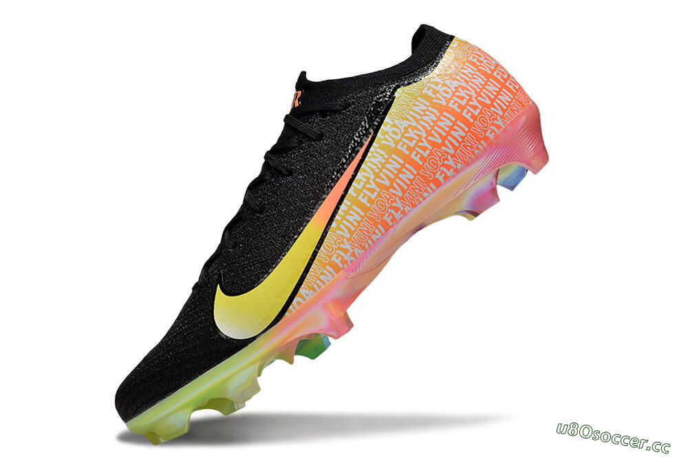 Unisex Nike Air Zoom Mercurial Vapor 16 Elite FG Firm Ground Low-Tops Football Boots - Black/Orange/Yellow 6