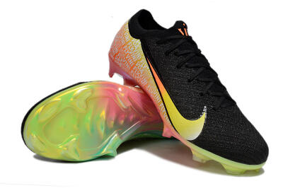 Unisex Nike Air Zoom Mercurial Vapor 16 Elite FG Firm Ground Low-Tops Football Boots - Black/Orange/Yellow
