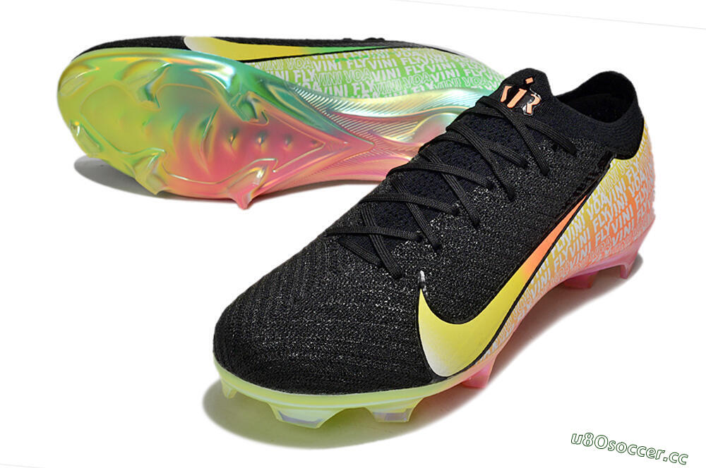 Unisex Nike Air Zoom Mercurial Vapor 16 Elite FG Firm Ground Low-Tops Football Boots - Black/Orange/Yellow 3