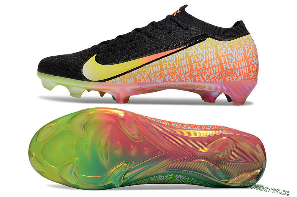Unisex Nike Air Zoom Mercurial Vapor 16 Elite FG Firm Ground Low-Tops Football Boots - Black/Orange/Yellow 1