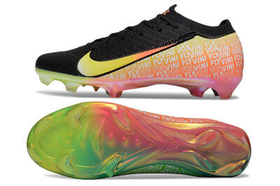Unisex Nike Air Zoom Mercurial Vapor 16 Elite FG Firm Ground Low-Tops Football Boots - Black/Orange/Yellow