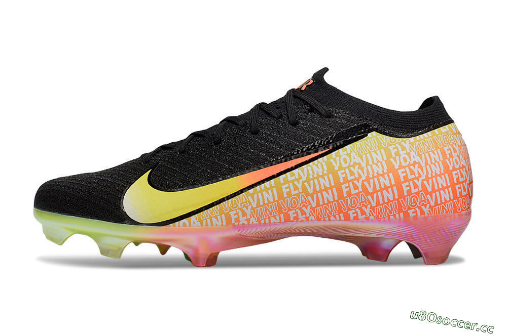 Unisex Nike Air Zoom Mercurial Vapor 16 Elite FG Firm Ground Low-Tops Football Boots - Black/Orange/Yellow 0