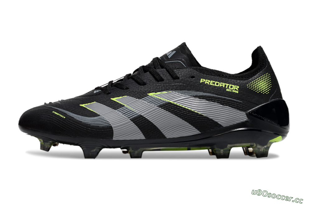 Unisex Adidas Predator 25 Elite FG Firm Ground Low-Tops Football Boots - Black/Silver/Yellow 0