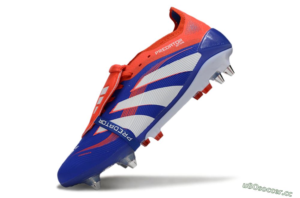 Men's Adidas Predator 25 Elite Foldover Tongue SG Soft Ground Low-Tops Football Boots - Blue/White/Red 5