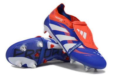 Men's Adidas Predator 25 Elite Foldover Tongue SG Soft Ground Low-Tops Football Boots - Blue/White/Red