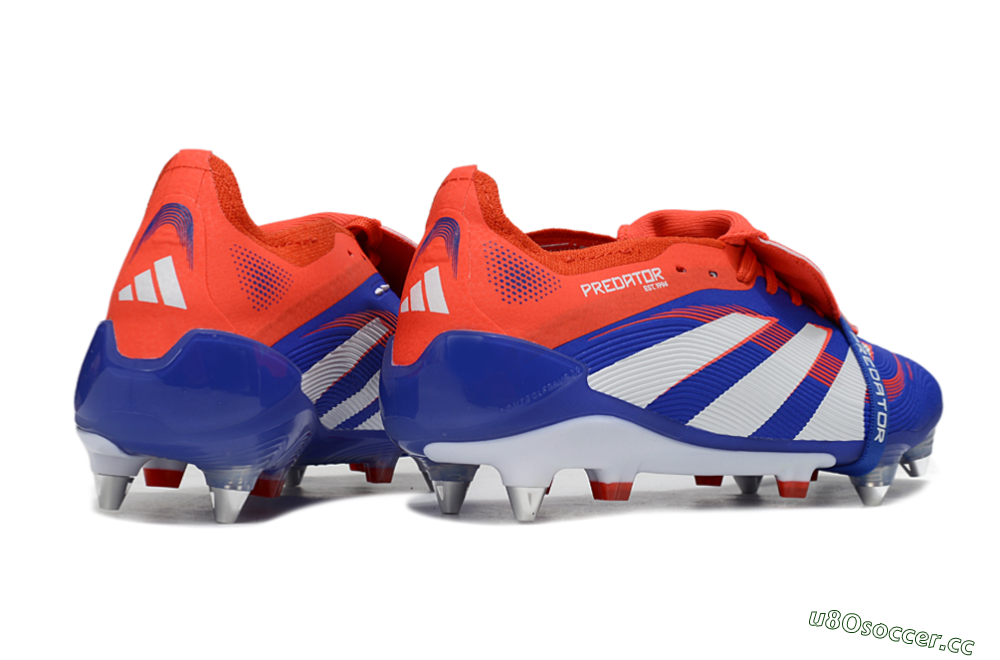 Men's Adidas Predator 25 Elite Foldover Tongue SG Soft Ground Low-Tops Football Boots - Blue/White/Red 6