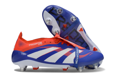 Men's Adidas Predator 25 Elite Foldover Tongue SG Soft Ground Low-Tops Football Boots - Blue/White/Red