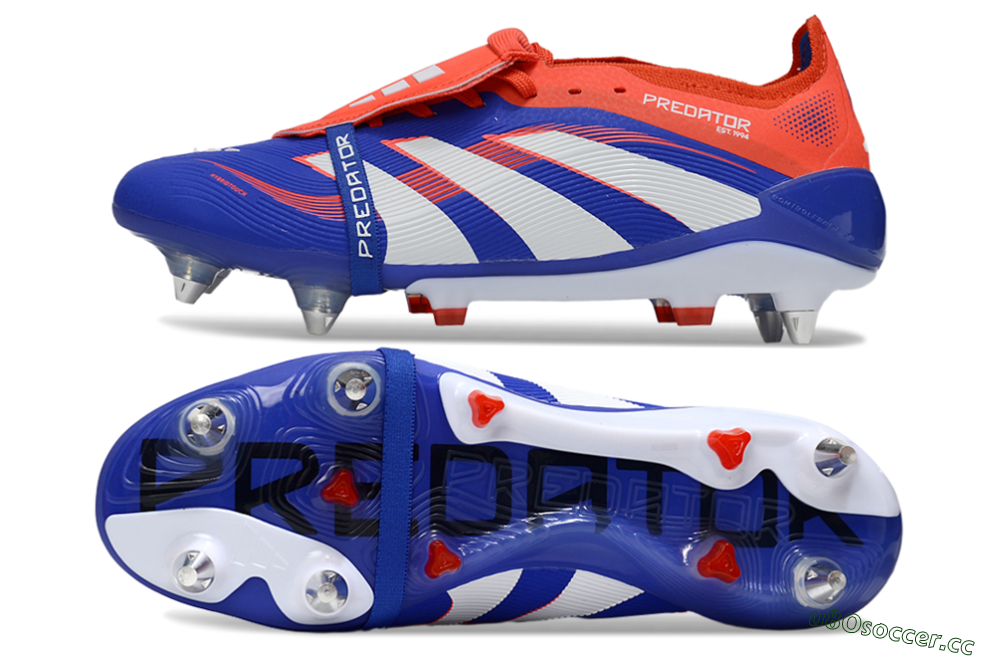 Men's Adidas Predator 25 Elite Foldover Tongue SG Soft Ground Low-Tops Football Boots - Blue/White/Red 1