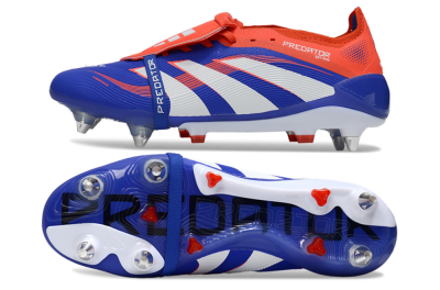 Men's Adidas Predator 25 Elite Foldover Tongue SG Soft Ground Low-Tops Football Boots - Blue/White/Red