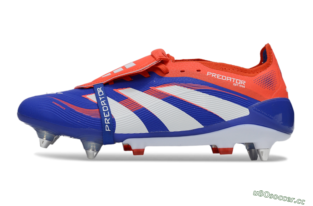 Men's Adidas Predator 25 Elite Foldover Tongue SG Soft Ground Low-Tops Football Boots - Blue/White/Red 0