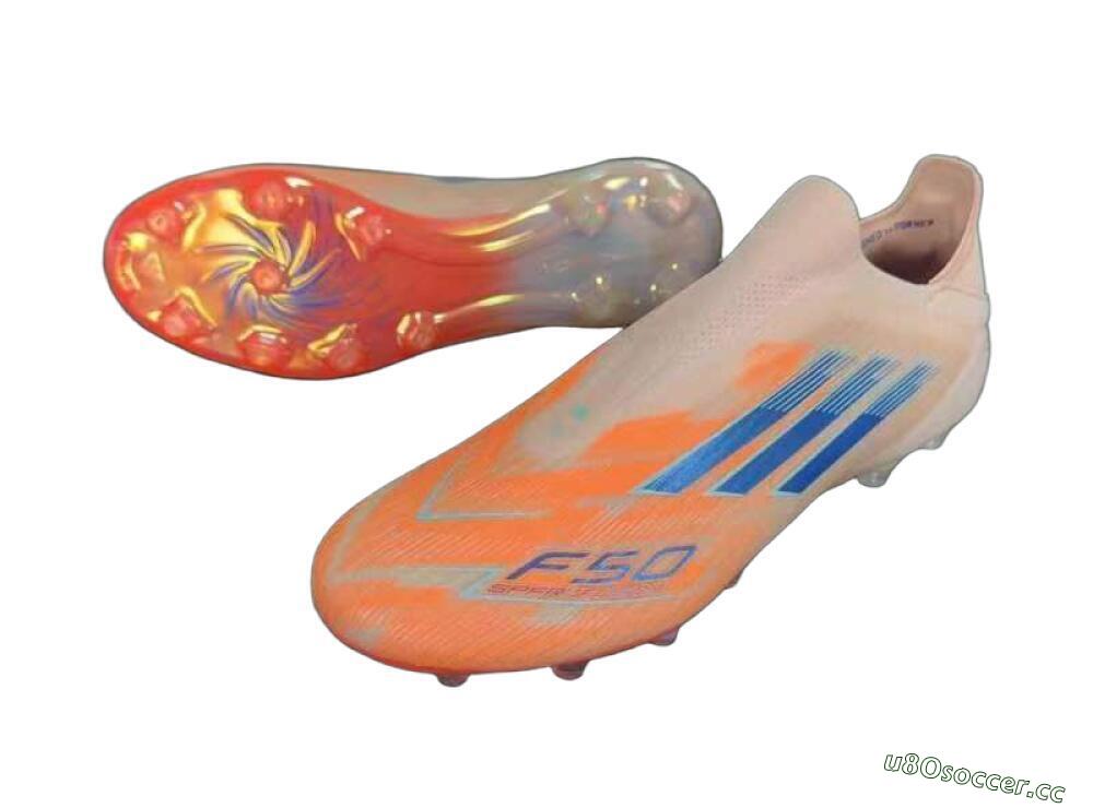 Men's Adidas F50 Elite FG Firm Ground Low-Tops Football Boots - Pink/Orange/Blue 3