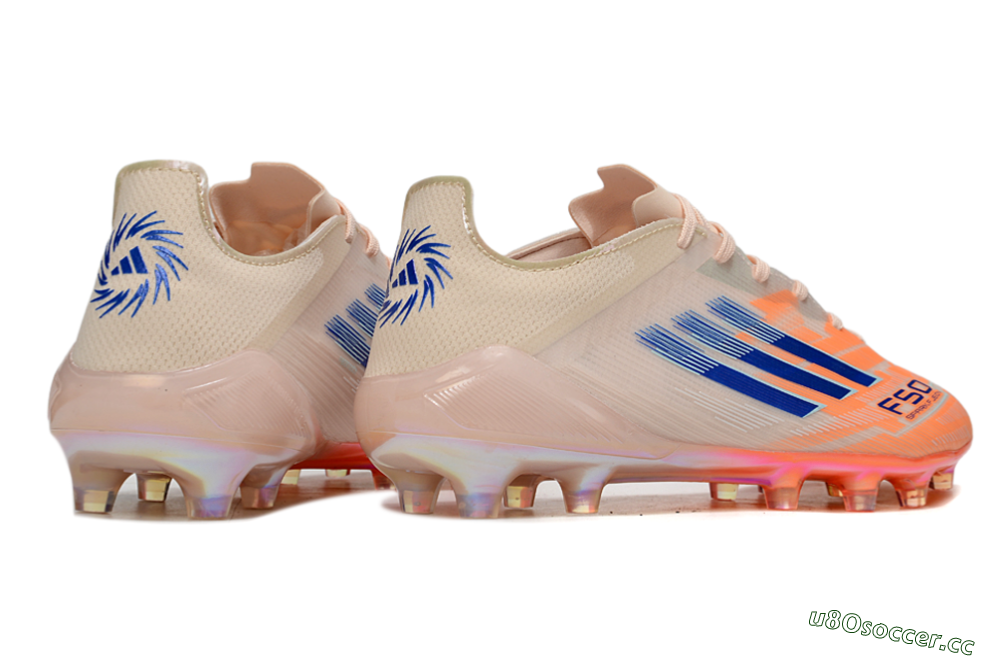 Men's Adidas F50 Elite FG Firm Ground Low-Tops Football Boots - Pink/Orange/Blue 7
