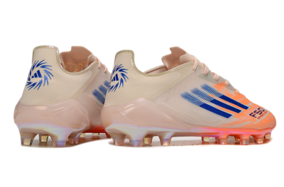 Men's Adidas F50 Elite FG Firm Ground Low-Tops Football Boots - Pink/Orange/Blue