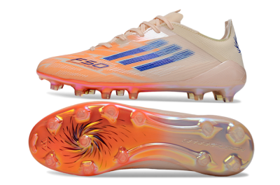 Men's Adidas F50 Elite FG Firm Ground Low-Tops Football Boots - Pink/Orange/Blue