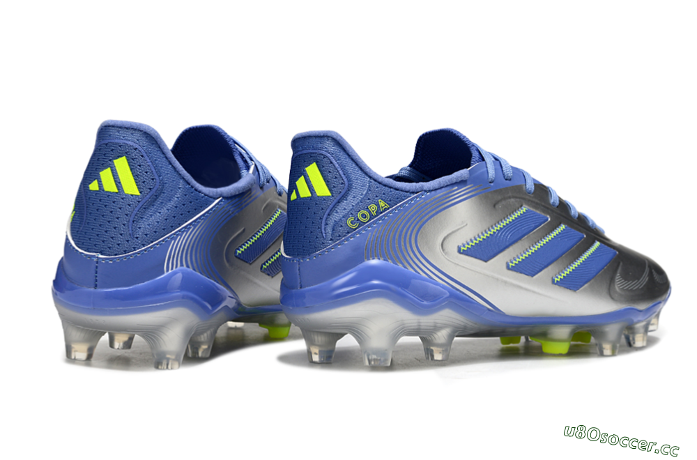 Men's Adidas Copa Pure 3 Elite FG Firm Ground Low-Tops Football Boots - Silver/Blue/Yellow 6