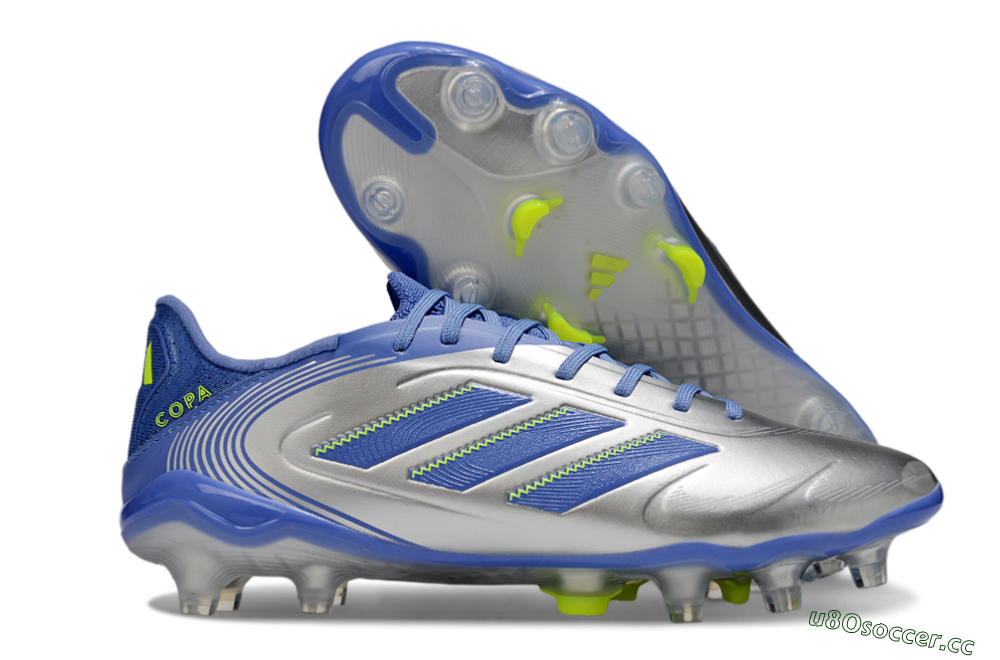 Men's Adidas Copa Pure 3 Elite FG Firm Ground Low-Tops Football Boots - Silver/Blue/Yellow 2