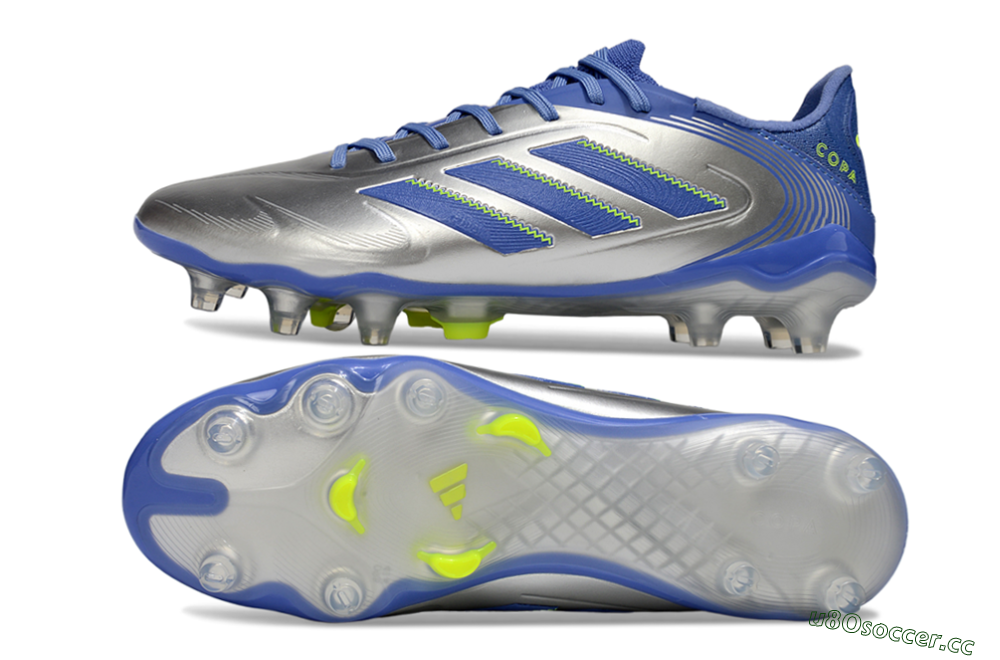 Men's Adidas Copa Pure 3 Elite FG Firm Ground Low-Tops Football Boots - Silver/Blue/Yellow 1