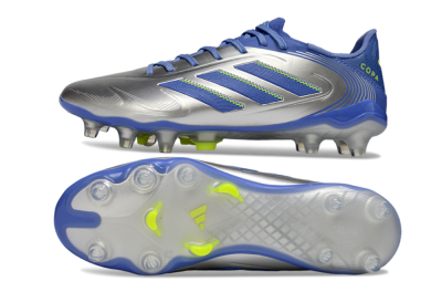 Men's Adidas Copa Pure 3 Elite FG Firm Ground Low-Tops Football Boots - Silver/Blue/Yellow