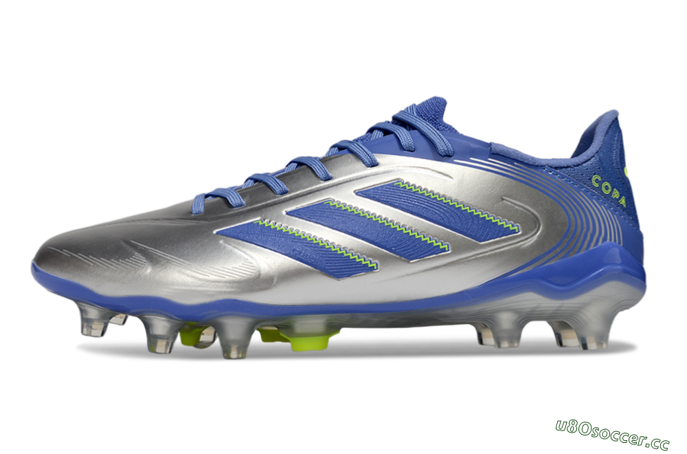 Men's Adidas Copa Pure 3 Elite FG Firm Ground Low-Tops Football Boots - Silver/Blue/Yellow 0