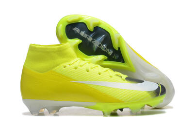 Men's Nike Air Zoom Mercurial Superfly 10 Elite FG Firm Ground High-Tops Football Boots - Yellow/Black/White