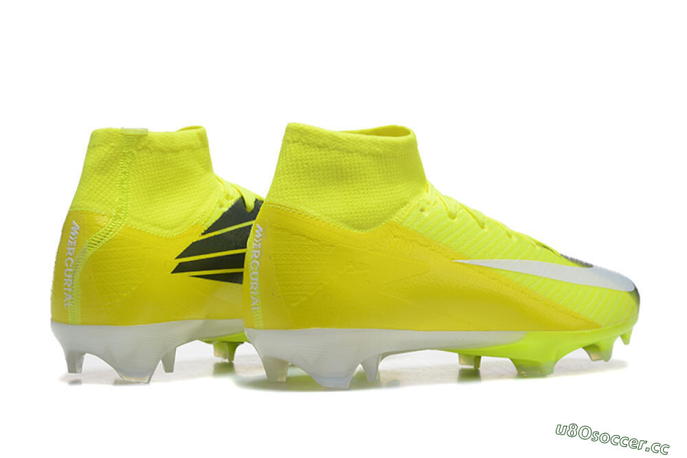 Men's Nike Air Zoom Mercurial Superfly 10 Elite FG Firm Ground High-Tops Football Boots - Yellow/Black/White 9