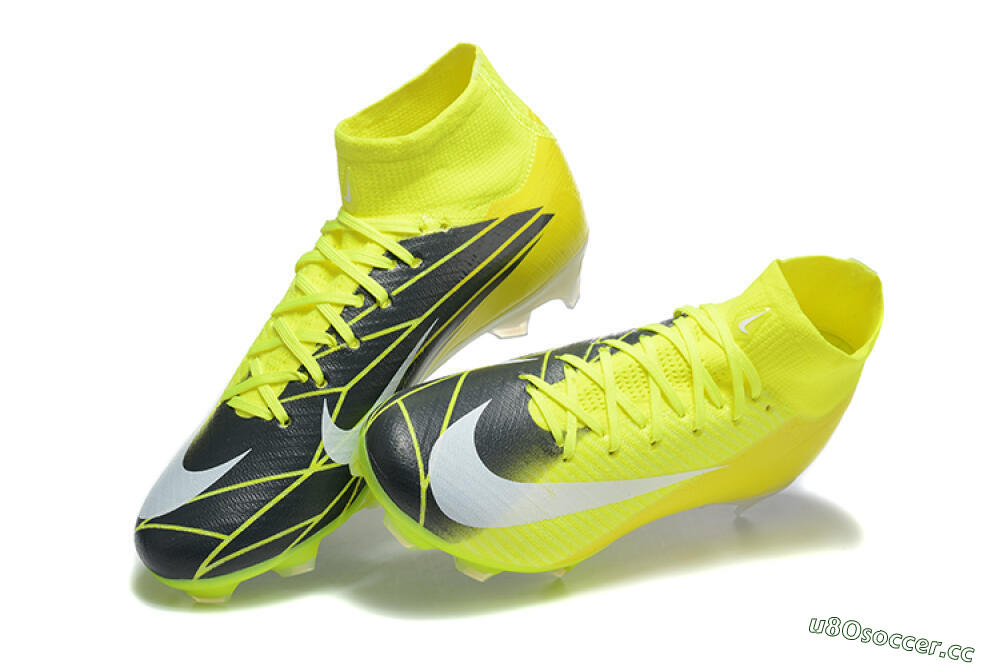 Men's Nike Air Zoom Mercurial Superfly 10 Elite FG Firm Ground High-Tops Football Boots - Yellow/Black/White 6