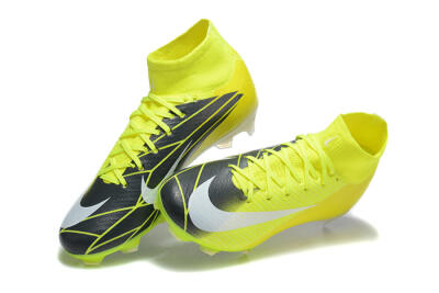 Men's Nike Air Zoom Mercurial Superfly 10 Elite FG Firm Ground High-Tops Football Boots - Yellow/Black/White