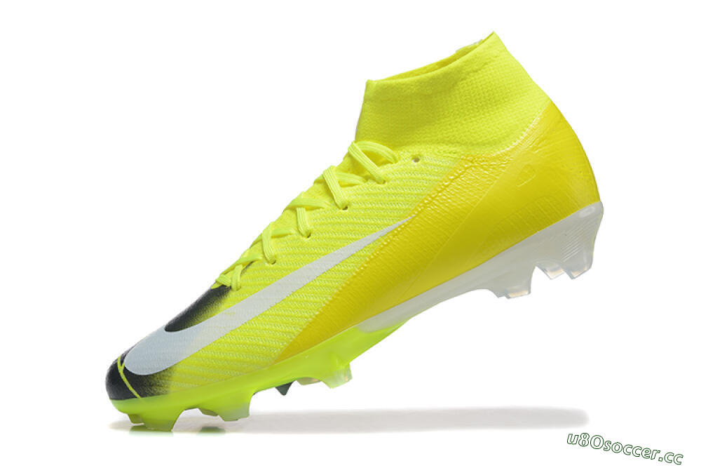 Men's Nike Air Zoom Mercurial Superfly 10 Elite FG Firm Ground High-Tops Football Boots - Yellow/Black/White 8