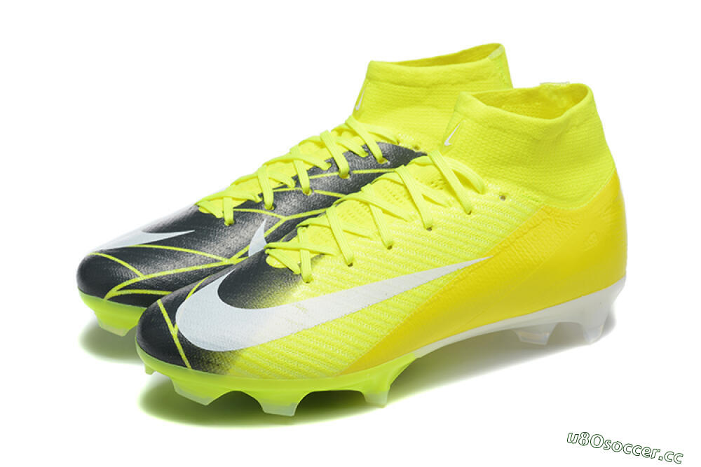 Men's Nike Air Zoom Mercurial Superfly 10 Elite FG Firm Ground High-Tops Football Boots - Yellow/Black/White 5