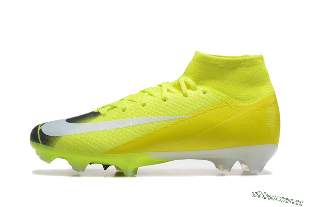 Men's Nike Air Zoom Mercurial Superfly 10 Elite FG Firm Ground High-Tops Football Boots - Yellow/Black/White 0