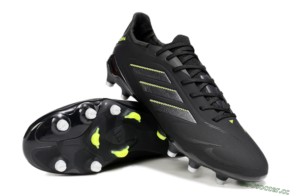 Men's Adidas Copa Pure 3 Elite FG Firm Ground Low-Tops Football Boots - Black/Grey/Yellow 3